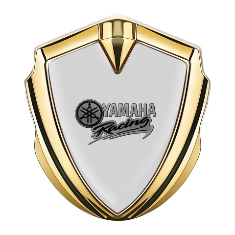 Yamaha Selbstklebendes Metallaufkleber Emblem Goldtonfarbe Grau Design