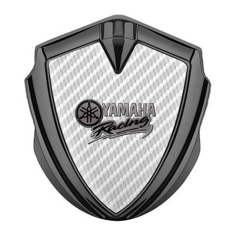 Yamaha Emblem Logo Schriftzug Aufkleber Graphit Tonfarbe Weiss Carbon Grau Logo
