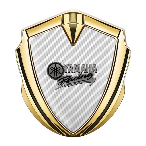 Yamaha Emblem Logo Schriftzug Aufkleber Goldtonfarbe Weiss Carbon Grau Logo