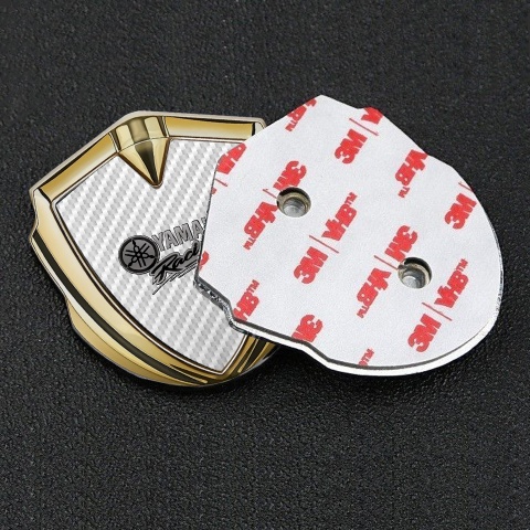 Yamaha Emblem Logo Schriftzug Aufkleber Goldtonfarbe Weiss Carbon Grau Logo