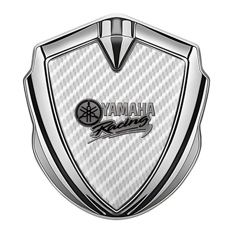 Yamaha Emblem Logo Schriftzug Aufkleber Silbertonfarbe Weiss Carbon Grau Logo