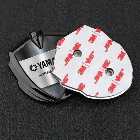 Yamaha Motorsport Emblem Abzeichen Graphit Tonfarbe Metall Panel Design