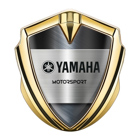 Yamaha Motorsport Emblem Abzeichen Goldtonfarbe Metall Panel Design