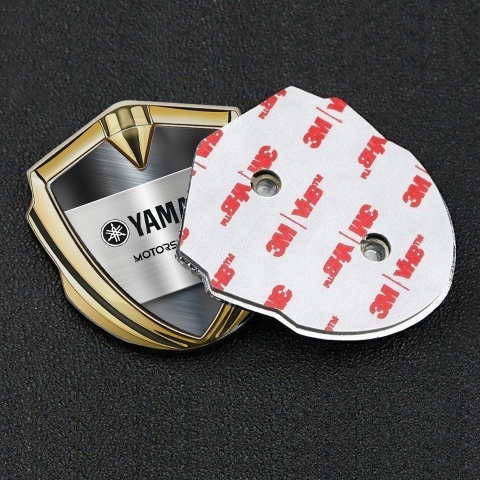 Yamaha Motorsport Emblem Abzeichen Goldtonfarbe Metall Panel Design