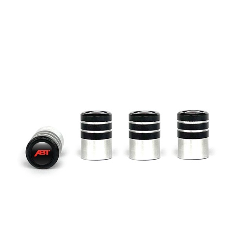 ABT Valve Caps 4 pcs Black Silicone Sticker with Red Logo