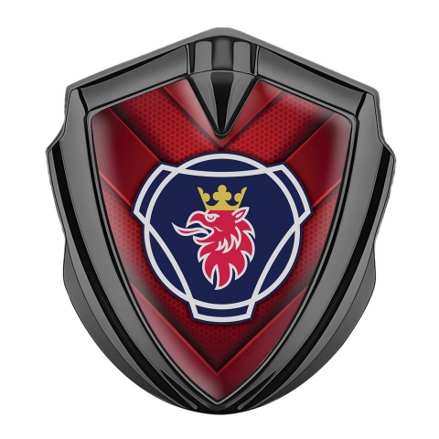 Scania Emblem Badge Self Adhesive Graphite Red Hex Classic Logo Design