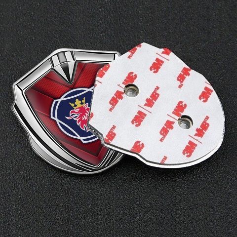 Scania Emblem Badge Self Adhesive Silver Red Hex Classic Logo Design