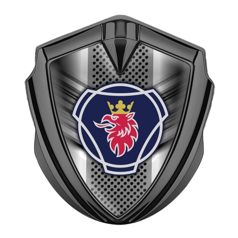 Scania Emblem Fender Badge Graphite Metal Grille Classic Griffin Design