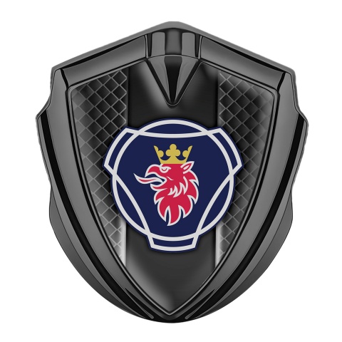 Scania Emblem Trunk Badge Graphite Dark Cells Big Griffin Logo