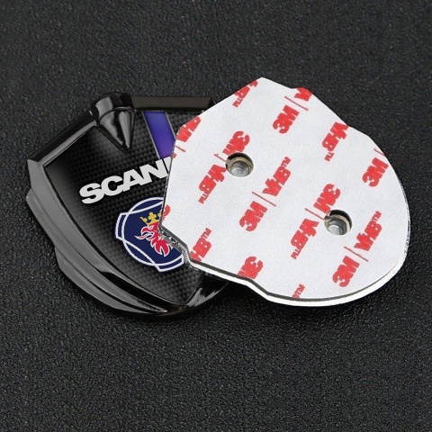 Scania Badge Self Adhesive Graphite Black Carbon Purple Stripe Griffin Logo