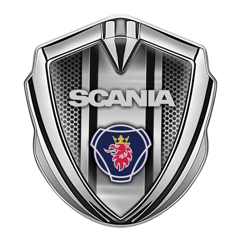 Scania Bodyside Domed Emblem Silver Metal Frame Griffin Logo Edition
