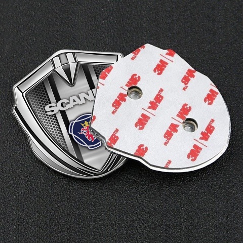 Scania Bodyside Domed Emblem Silver Metal Frame Griffin Logo Edition