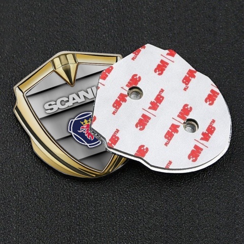 Scania Bodyside Emblem Self Adhesive Gold Shutter Effect Classic Logo