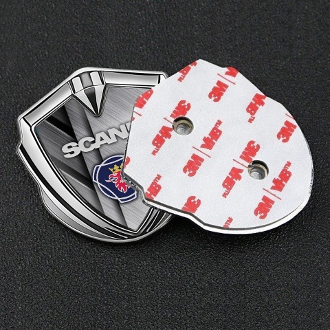 Scania Badge Self Adhesive Silver Brushed Alloy Griffin Logo Edition