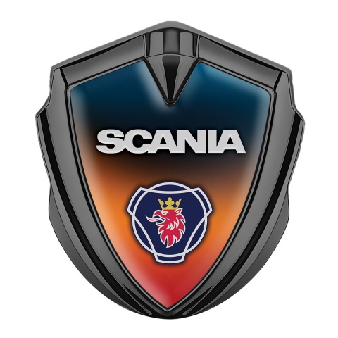 Scania Emblem Badge Self Adhesive Graphite Color Gradient Classic Logo