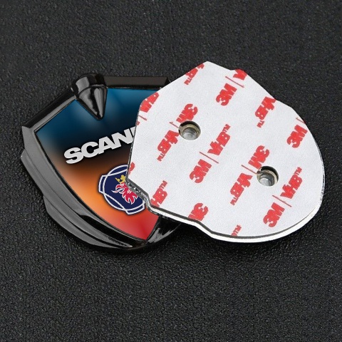Scania Emblem Badge Self Adhesive Graphite Color Gradient Classic Logo