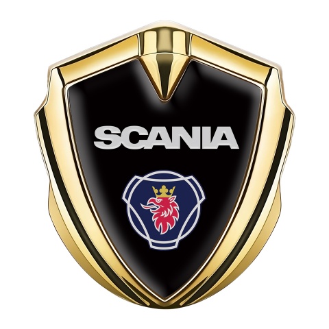 Scania Emblem Fender Badge Gold Black Base Classic Griffin Edition