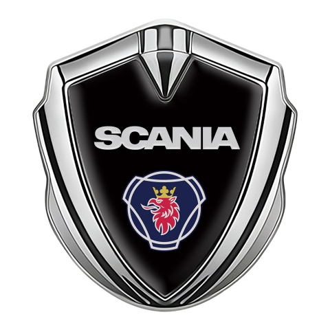 Scania Emblem Fender Badge Silver Black Base Classic Griffin Edition
