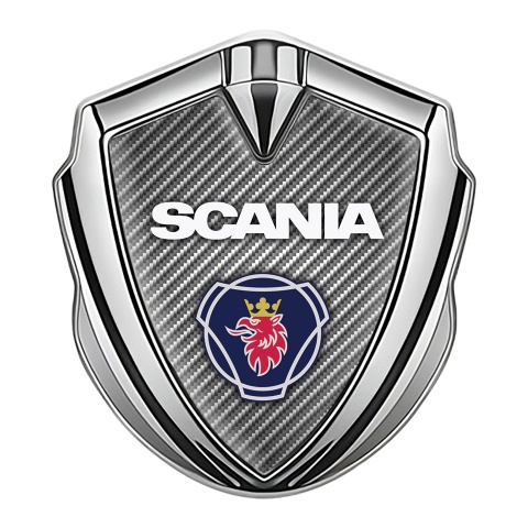 Scania Metal Emblem Self Adhesive Silver Light Carbon Blue Griffin Logo
