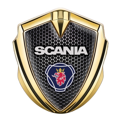 Scania Fender Emblem Badge Gold Dark Grate Classic Griffin Logo