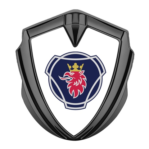 Scania Domed Emblem Graphite White Background Griffin Logo Design