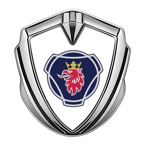 Scania Domed Emblem Silver White Background Griffin Logo Design