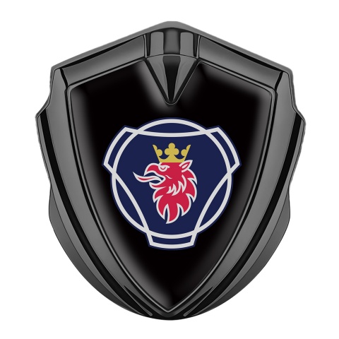 Scania Emblem Ornament Graphite Black Background Griffin Logo Design
