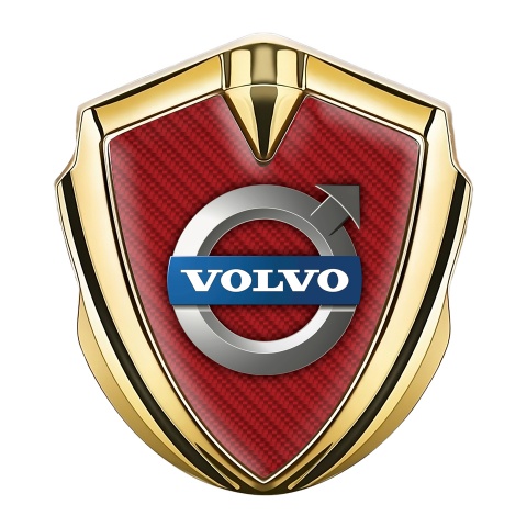 Volvo Bodyside Domed Emblem Gold Red Carbon Metallic Logo Design