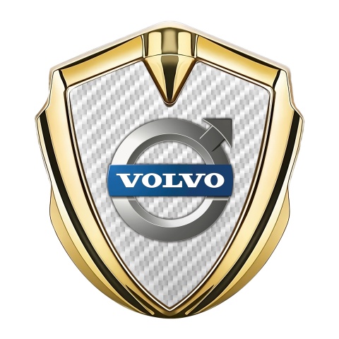 Volvo Emblem Car Badge Gold White Carbon Polished Logo Edition