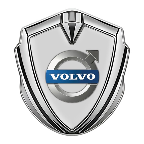 Volvo Emblem Auto Zeichen Silbertonfarbe Grau Basis mit Klassisch Logo