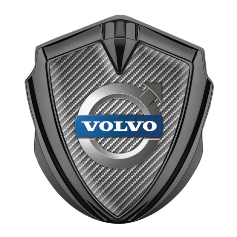 Volvo Selbstklebendes Metallaufkleber Emblem Graphit Tonfarbe Grau Carbon mit Klassisch Logo