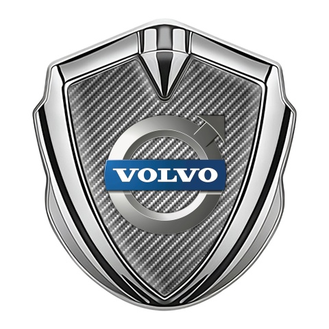 Volvo Selbstklebendes Metallaufkleber Emblem Silbertonfarbe Grau Carbon mit Klassisch Logo