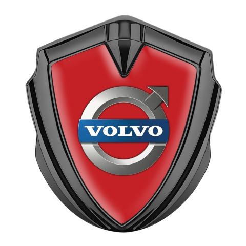 Volvo Seitenflugel Emblem Aufkleber Graphit Tonfarbe Rote Basis mit Klassisch Logo