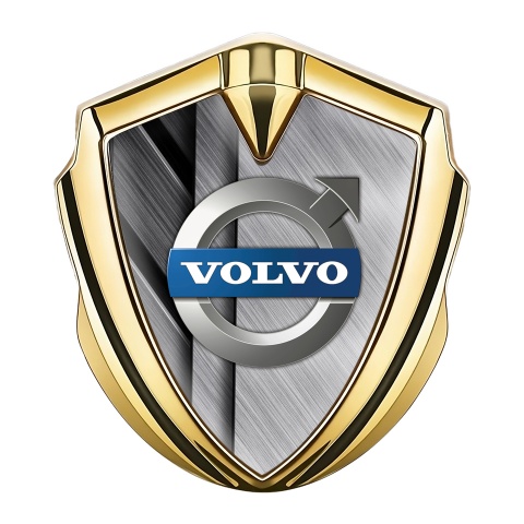 Volvo Emblem Abzeichen selbstklebend Goldtonfarbe Stahl Elemente Design
