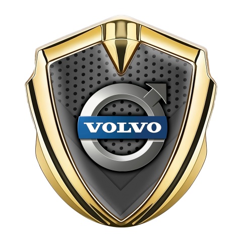 Volvo Emblem Logo Schriftzug Aufkleber Goldtonfarbe Perforierter Basis Design