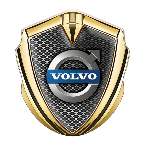 Volvo Seitenflugel Emblem Aufkleber Goldtonfarbe Dunkles Mesh Design