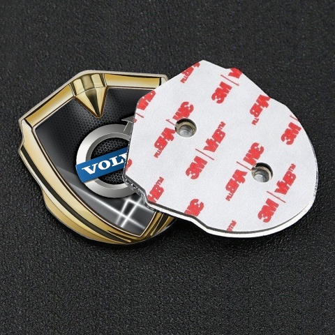 Volvo Emblem Abzeichen Goldtonfarbe Weiss Lichter Design