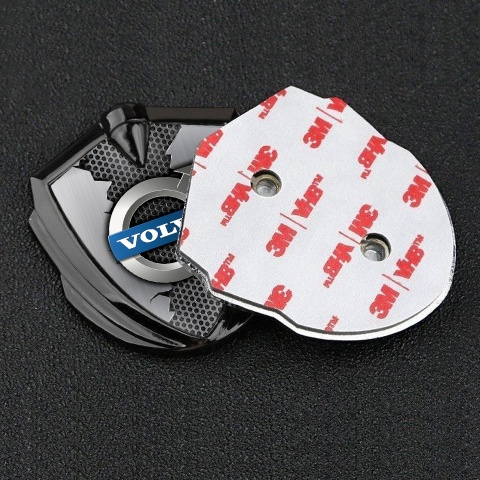Volvo Abzeichen selbstklebend Graphit Tonfarbe Zerrissenes Metall design