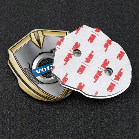 Volvo Emblem Abzeichen selbstklebend Goldtonfarbe Zerrissenes basis Design