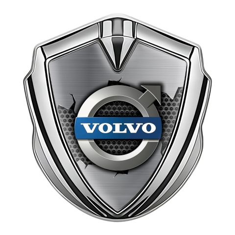Volvo Emblem Abzeichen selbstklebend SilbertonfarbeZerrissenes basis Design