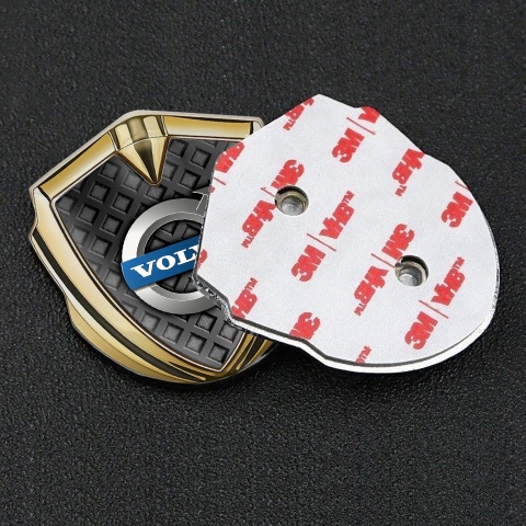 Volvo Emblem Auto Zeichen Goldtonfarbe Dunkles Gitter Design