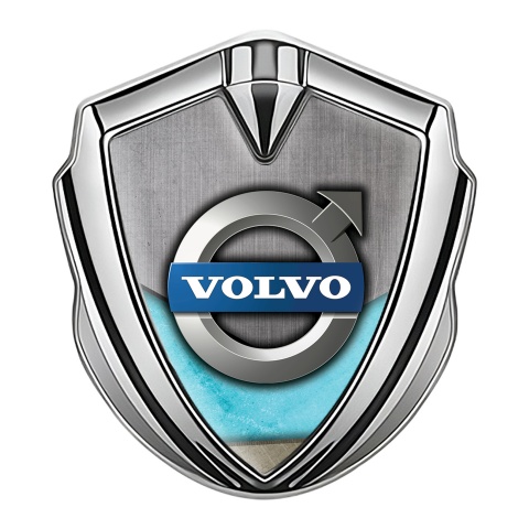 Volvo Emblem Aufkleber Autozubehor Silbertonfarbe Marineblau Motiv Design
