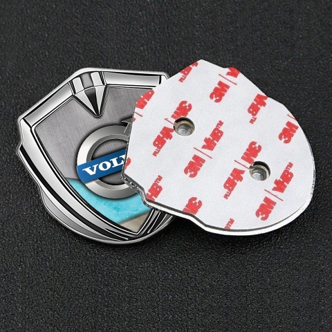 Volvo Emblem Aufkleber Autozubehor Silbertonfarbe Marineblau Motiv Design