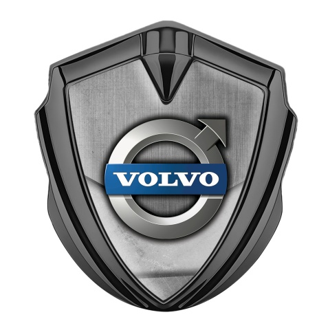Volvo  Selbstklebendes Metallaufkleber Emblem Graphit Tonfarbe Asphalt mit Steinen Design