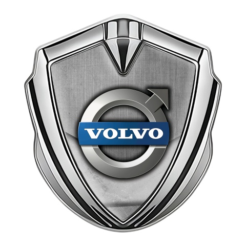Volvo Selbstklebendes Metallaufkleber Emblem Silbertonfarbe Asphalt mit Steinen Design