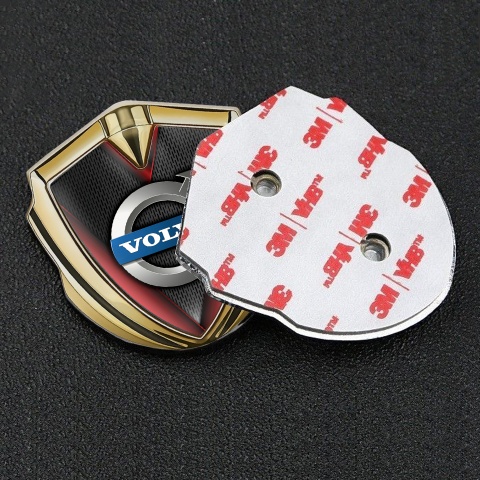Volvo Seitenflugel Emblem Aufkleber Goldtonfarbe Rote Flugel Effekt Basis