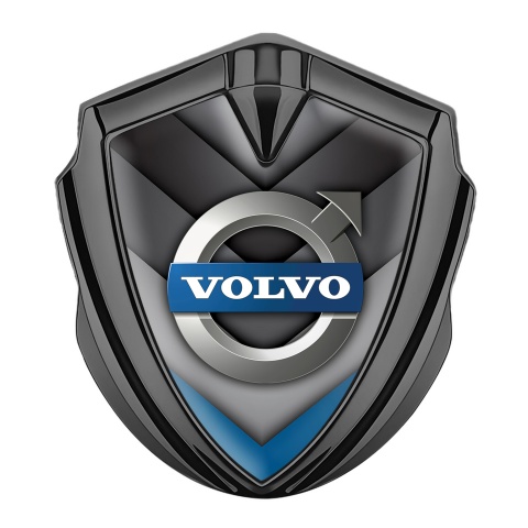 Volvo Emblem Logo Schriftzug Aufkleber Graphit Tonfarbe Grau Blau V Form Details Design