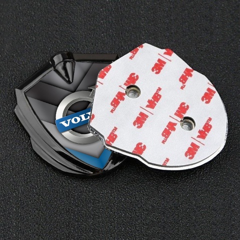 Volvo Emblem Logo Schriftzug Aufkleber Graphit Tonfarbe Grau Blau V Form Details Design