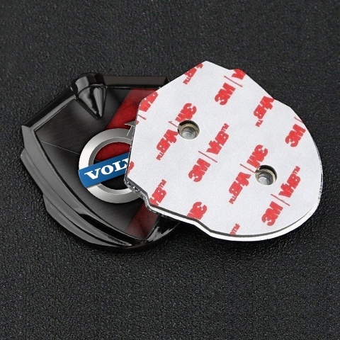 Volvo Emblem Abzeichen Graphit Tonfarbe Schwarz Rote Design