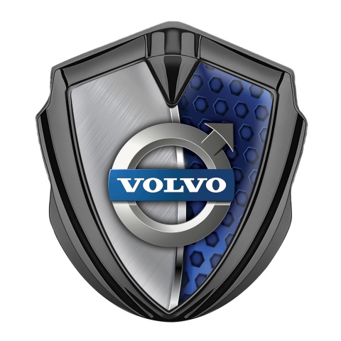 Volvo Abzeichen selbstklebend Graphit Tonfarbe Halfte Metall Design